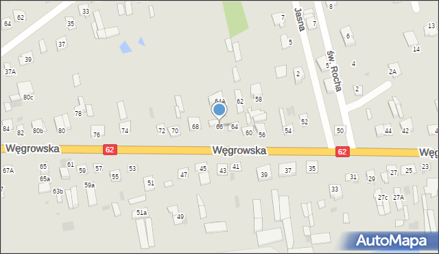 Sokołów Podlaski, Węgrowska, 66, mapa Sokołów Podlaski