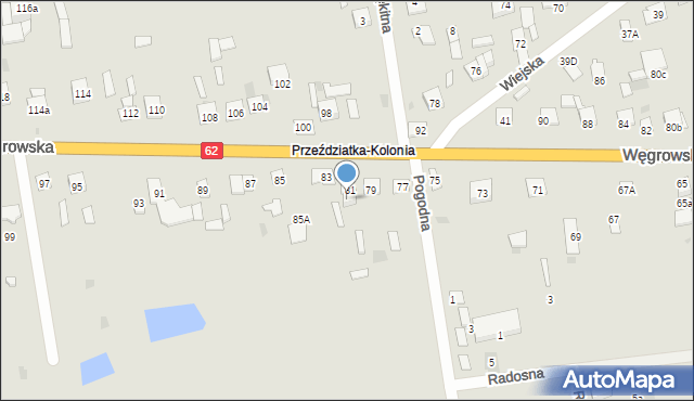 Sokołów Podlaski, Węgrowska, 81a, mapa Sokołów Podlaski