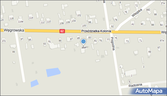 Sokołów Podlaski, Węgrowska, 85A, mapa Sokołów Podlaski