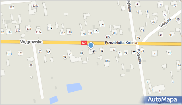 Sokołów Podlaski, Węgrowska, 87A, mapa Sokołów Podlaski