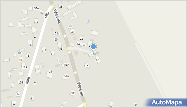 Sokołów Podlaski, Wesoła, 12A, mapa Sokołów Podlaski