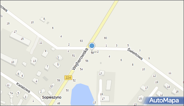 Sopieszyno, Wejherowska, 58, mapa Sopieszyno