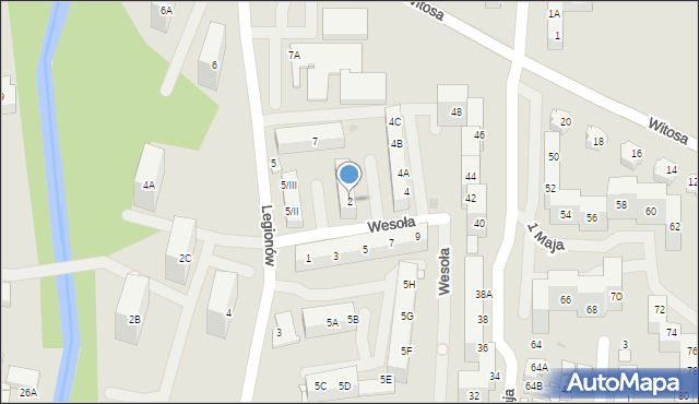 Sosnowiec, Wesoła, 2, mapa Sosnowca