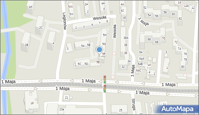 Sosnowiec, Wesoła, 5e, mapa Sosnowca