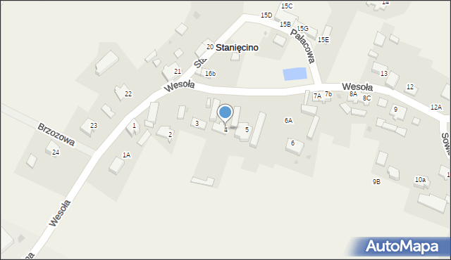 Stanięcino, Wesoła, 14, mapa Stanięcino