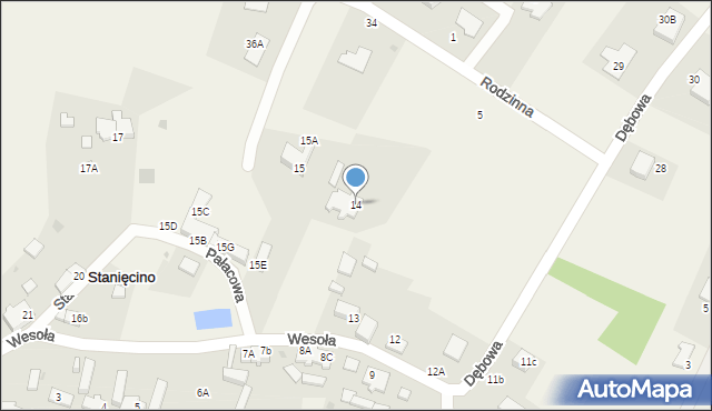 Stanięcino, Wesoła, 17, mapa Stanięcino