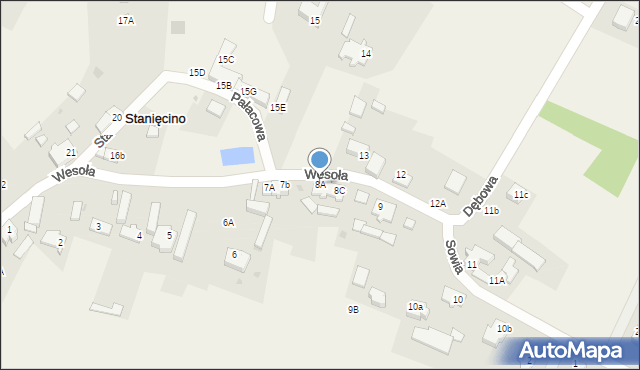 Stanięcino, Wesoła, 22a, mapa Stanięcino