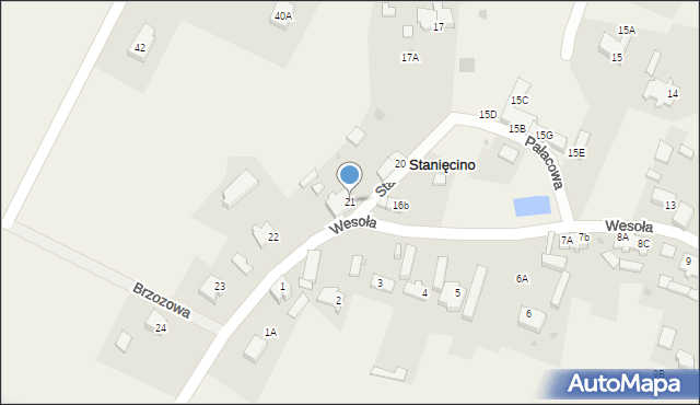 Stanięcino, Wesoła, 9, mapa Stanięcino