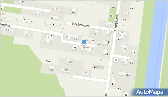 Stanisławów Pierwszy, Wesoła, 12, mapa Stanisławów Pierwszy