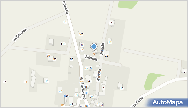 Staniszewo, Wesoła, 9, mapa Staniszewo