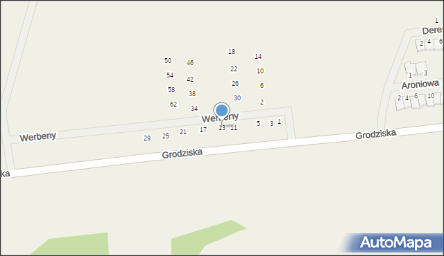 Stara Wieś, Werbeny, 13, mapa Stara Wieś