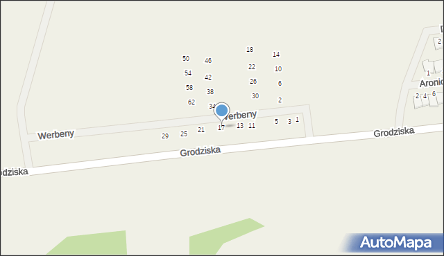 Stara Wieś, Werbeny, 17, mapa Stara Wieś