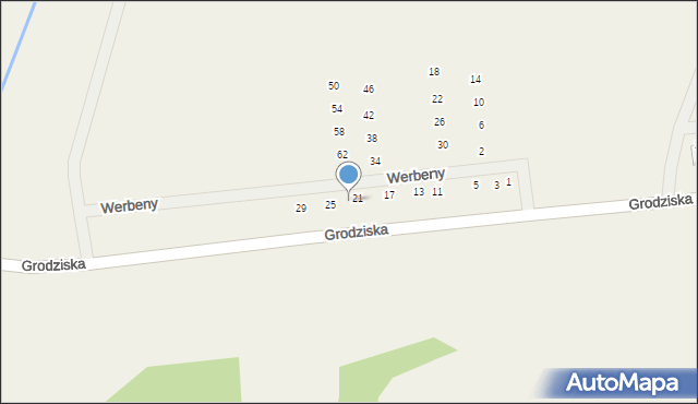 Stara Wieś, Werbeny, 23, mapa Stara Wieś