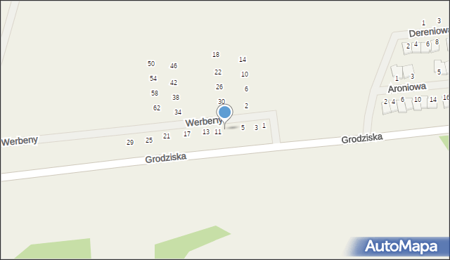 Stara Wieś, Werbeny, 9, mapa Stara Wieś