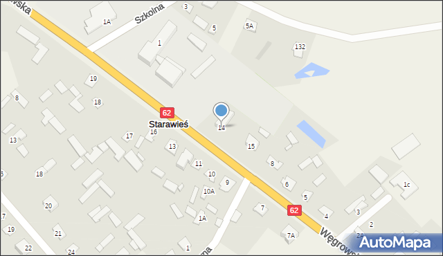 Starawieś, Węgrowska, 14, mapa Starawieś