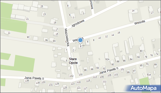 Stare Opole, Wesoła, 4, mapa Stare Opole