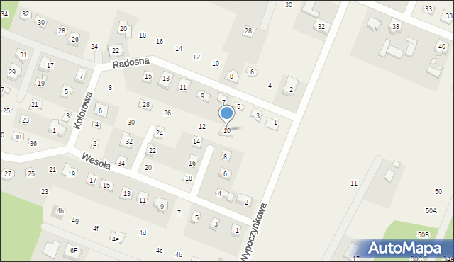 Stęszewko, Wesoła, 10, mapa Stęszewko