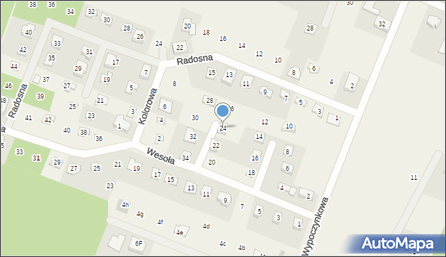 Stęszewko, Wesoła, 24, mapa Stęszewko