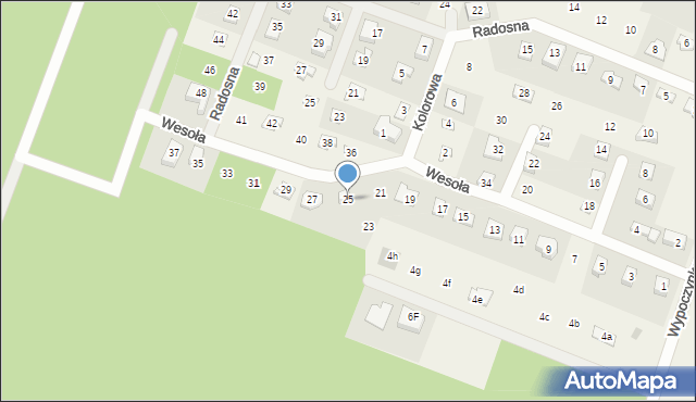 Stęszewko, Wesoła, 25, mapa Stęszewko