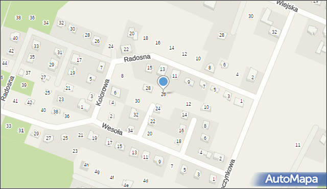 Stęszewko, Wesoła, 26, mapa Stęszewko