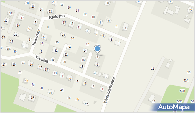 Stęszewko, Wesoła, 8, mapa Stęszewko