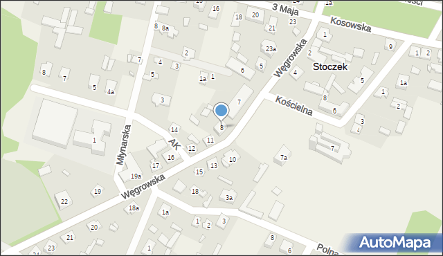 Stoczek, Węgrowska, 8, mapa Stoczek