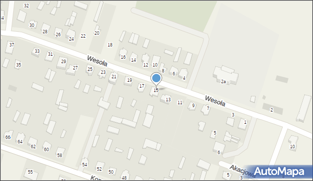 Strabla, Wesoła, 15, mapa Strabla