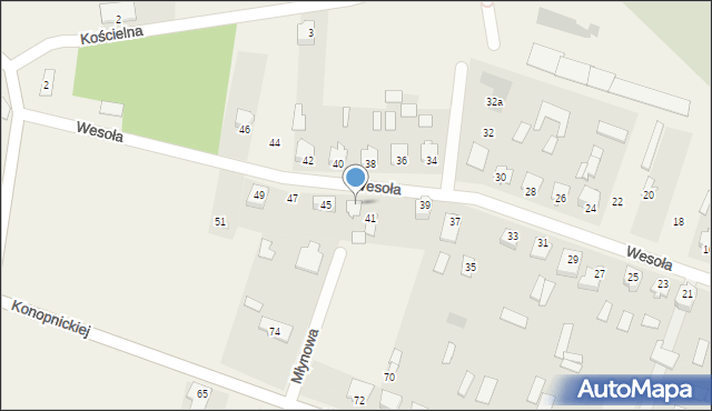 Strabla, Wesoła, 43, mapa Strabla