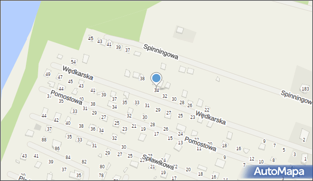 Strykowo, Wędkarska, 34, mapa Strykowo