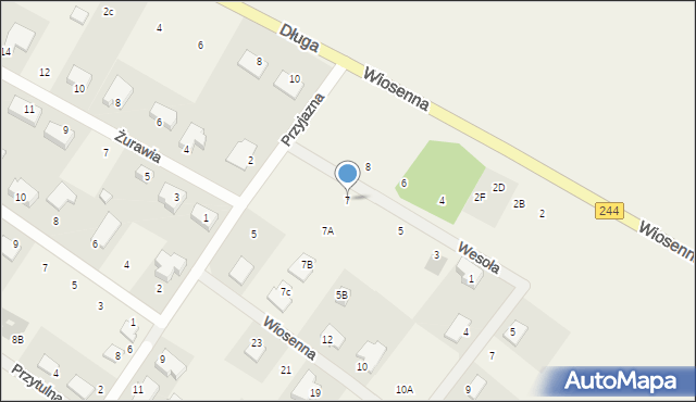Strzelce Górne, Wesoła, 7, mapa Strzelce Górne