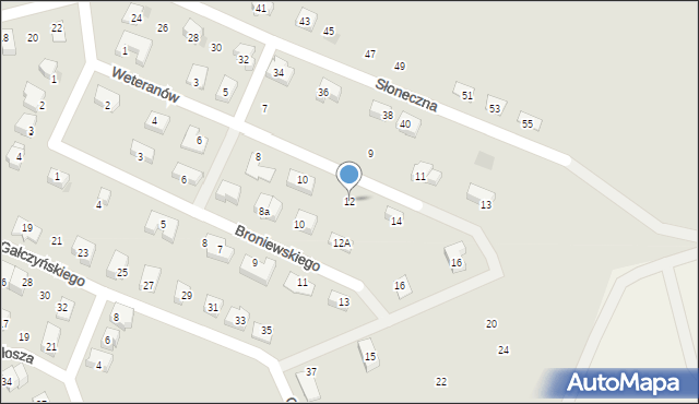 Strzelin, Weteranów, 12, mapa Strzelin