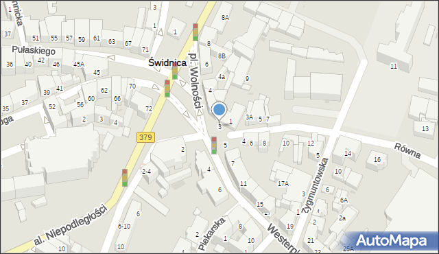 Świdnica, Westerplatte, 3, mapa Świdnicy