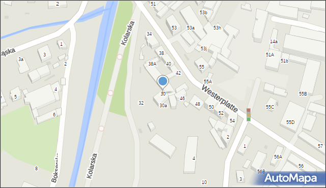 Świdnica, Westerplatte, 30, mapa Świdnicy