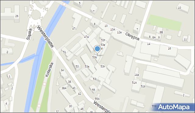 Świdnica, Westerplatte, 53c, mapa Świdnicy