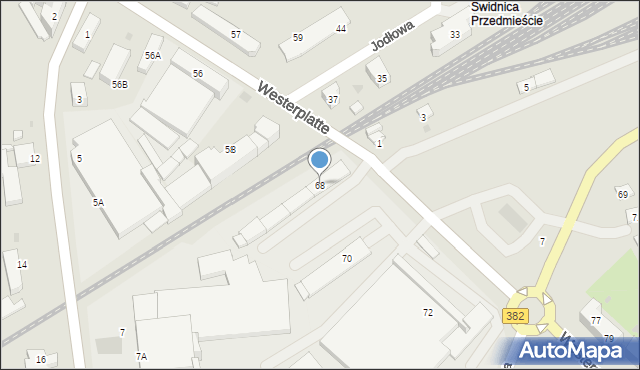 Świdnica, Westerplatte, 68, mapa Świdnicy