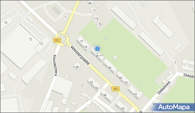 Świdnica, Westerplatte, 81, mapa Świdnicy