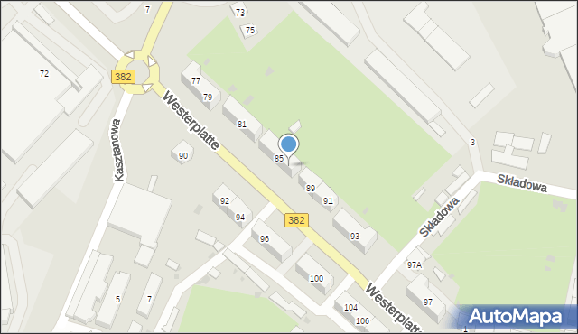 Świdnica, Westerplatte, 87, mapa Świdnicy