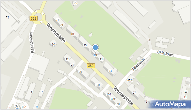 Świdnica, Westerplatte, 89, mapa Świdnicy