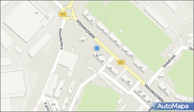 Świdnica, Westerplatte, 92, mapa Świdnicy