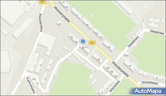 Świdnica, Westerplatte, 96, mapa Świdnicy