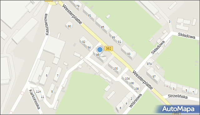 Świdnica, Westerplatte, 98, mapa Świdnicy