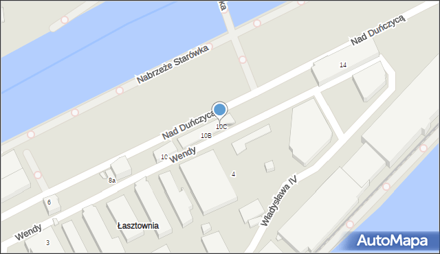 Szczecin, Wendy Tadeusza, 10C, mapa Szczecina