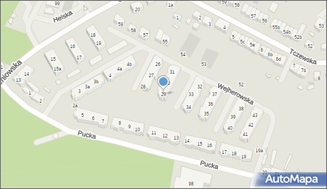 Szczecin, Wejherowska, 29, mapa Szczecina