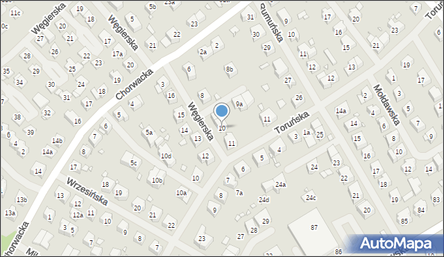 Szczecin, Węgierska, 10, mapa Szczecina