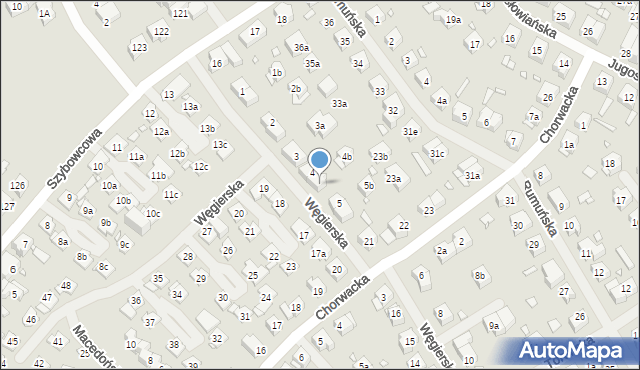 Szczecin, Węgierska, 4a, mapa Szczecina