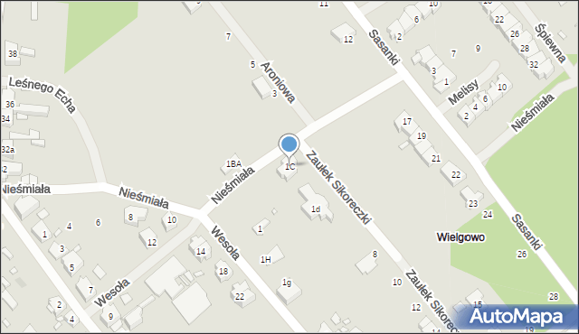 Szczecin, Wesoła, 1C, mapa Szczecina