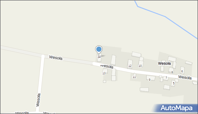 Szymonków, Wesoła, 14, mapa Szymonków