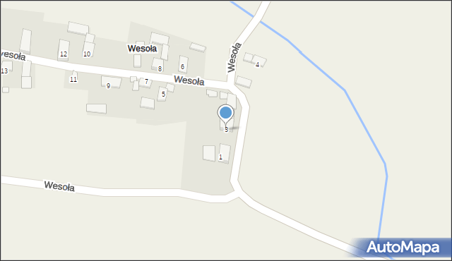 Szymonków, Wesoła, 3, mapa Szymonków