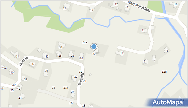 Targanice, Wesoła, 22, mapa Targanice