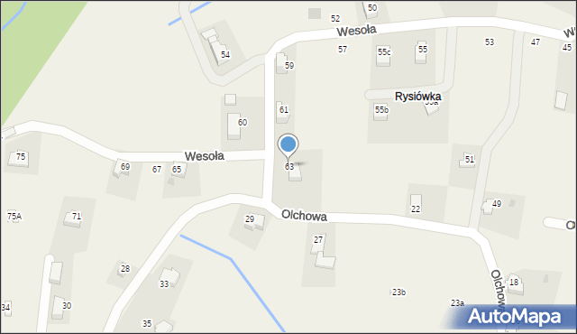 Targanice, Wesoła, 63, mapa Targanice